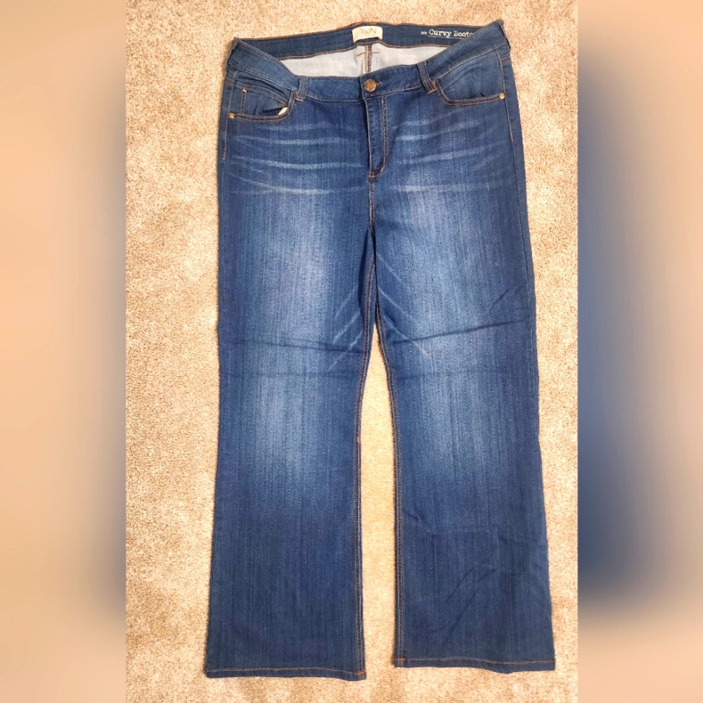 Dark Blue Rawan Curvy Boot Cut Women's Jeans